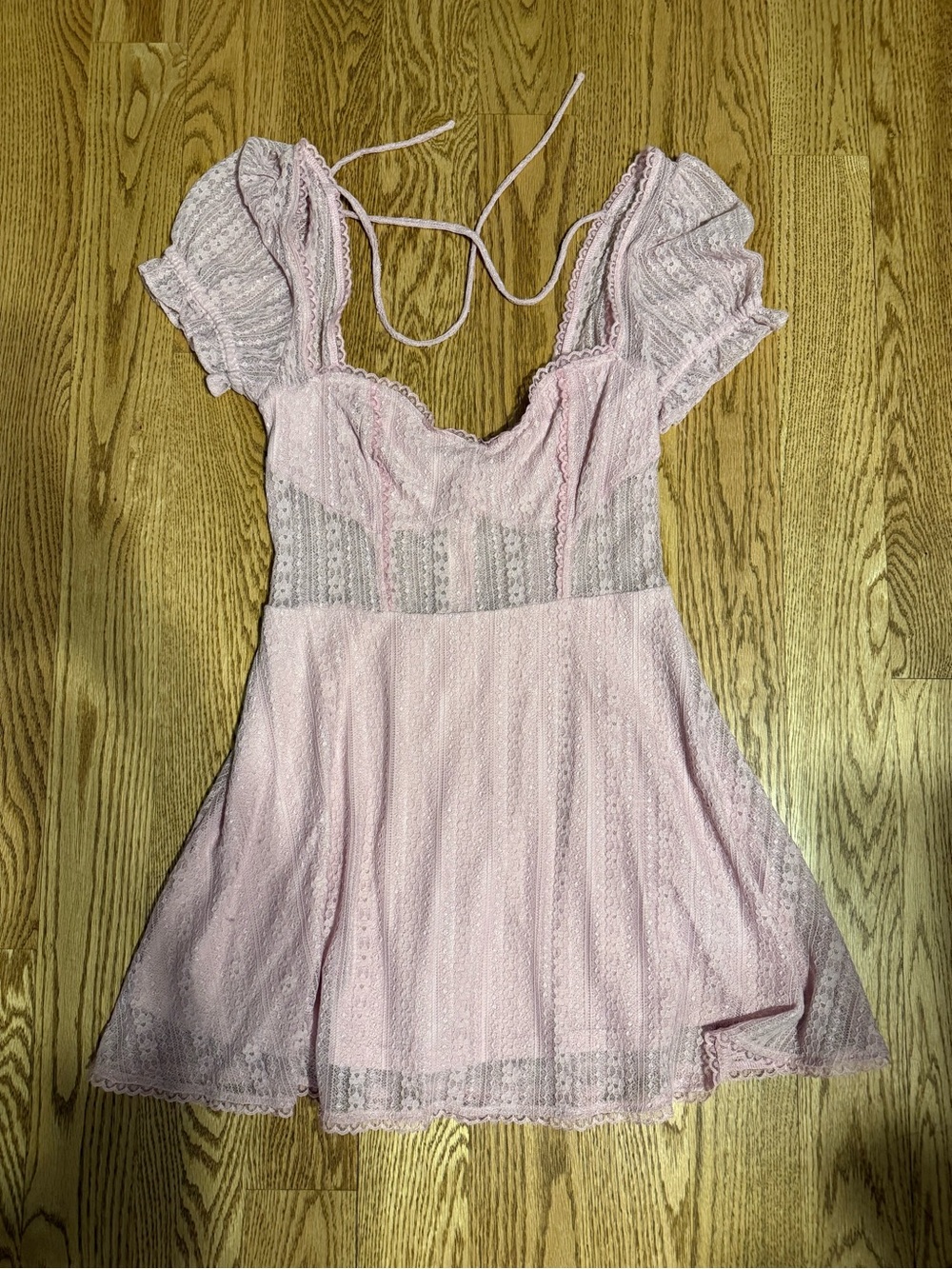 Delicate Pink Lace Chemise Dress